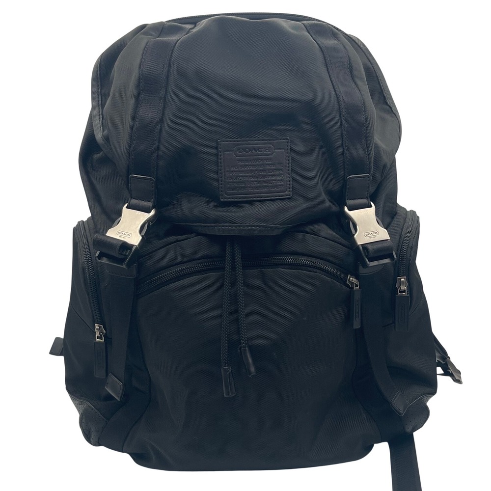 Coach Voyager Black Nylon Leather Trim Backpack Rucksack Travel Laptop Bag Gorp